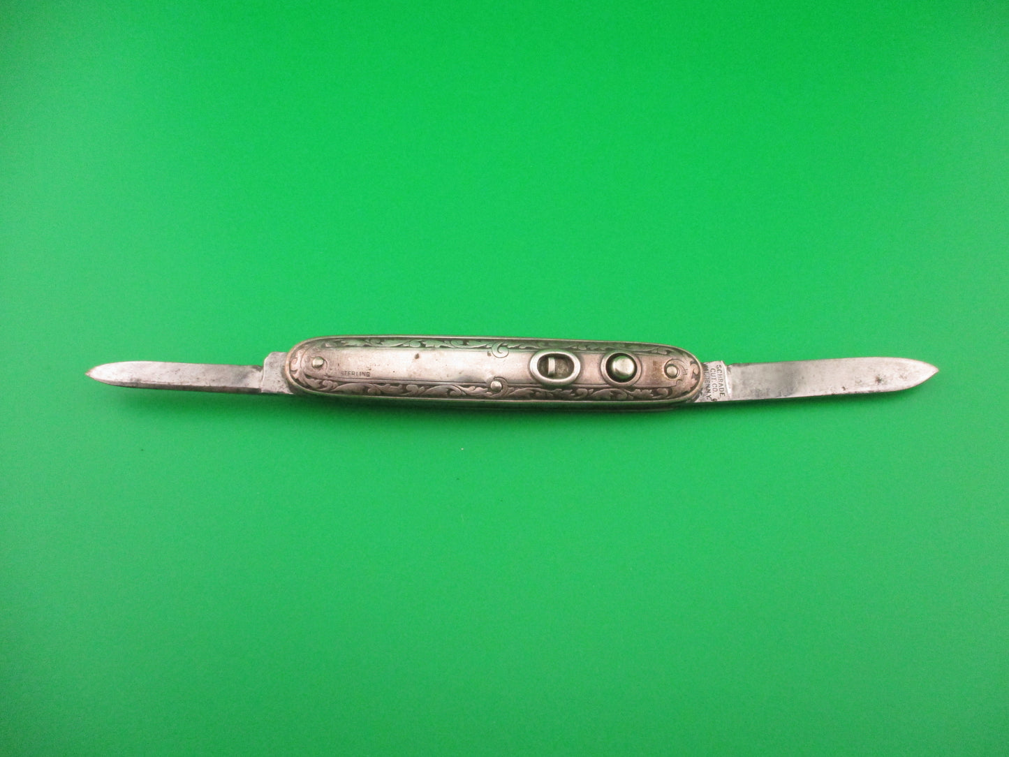 Schrade Cut Co Medium double Sterling Silver Deluxe automatic knife SS740D