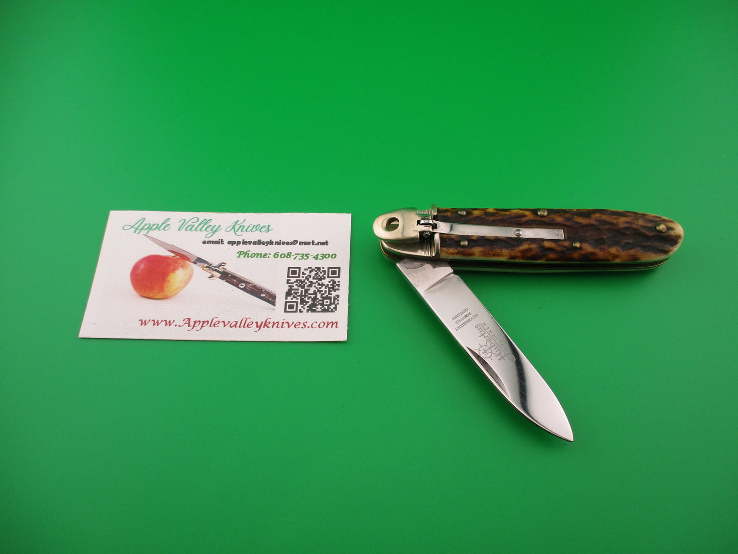 Hubertus SOLINGEN 10cm German Cigar Stag Lever automatic knife