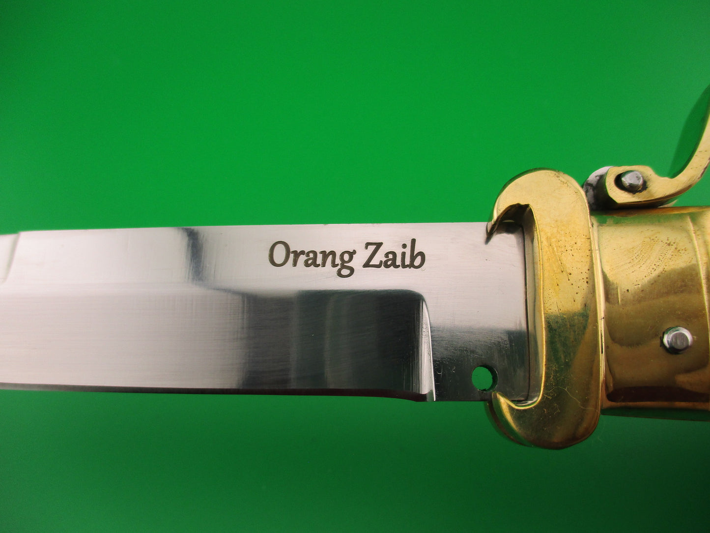 Scarperia Custom 30cm Hand Made Shell puller Fulcrum Brass & horn automatic knife