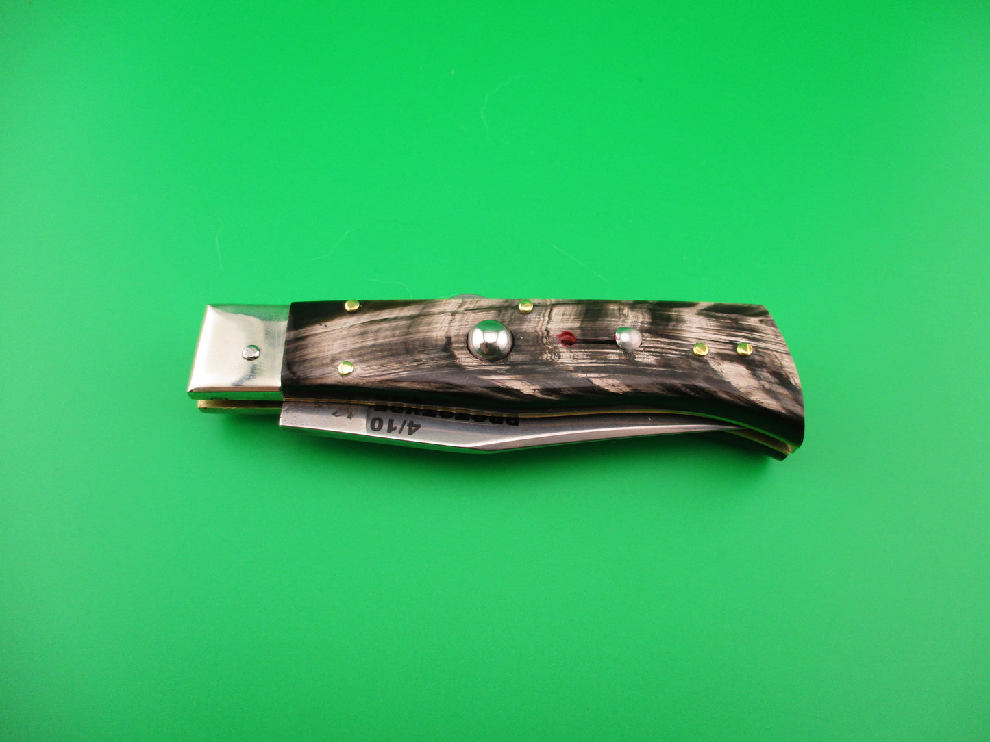 D.M. Dolphin 20cm Italian PROTOTYPE Humpback Horn Camper automatic knife