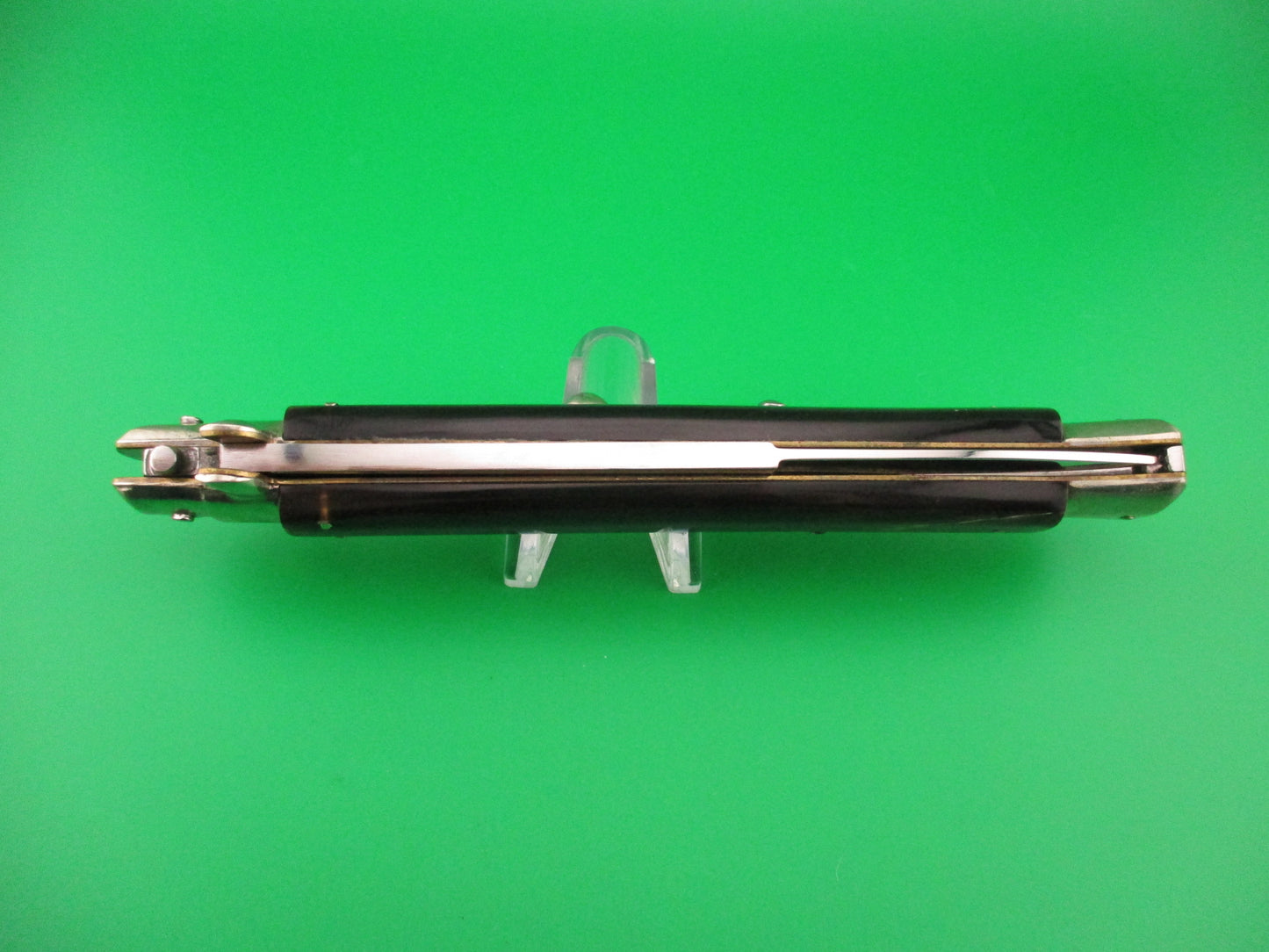 AGA CAMPOLIN 33cm Italian Picklock Stiletto Brown streaked horn NOS automatic knife