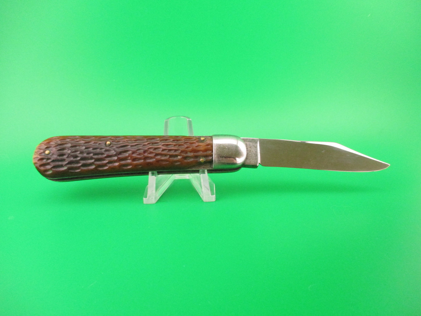 SHAPLEIGH HDW CO DE Scout jigged bone switchblade knife by Schrade