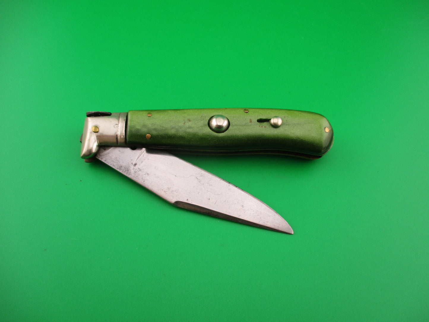 RARE 20cm Italian Picklock Green Raptor Bolster vintage automatic knife