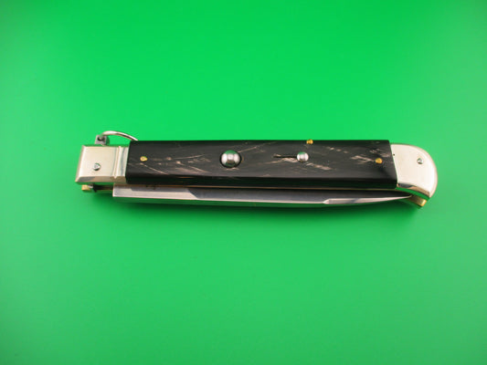 D.M. Dolphin 28cm Italian FALCON Ring pull Dark horn automatic knife