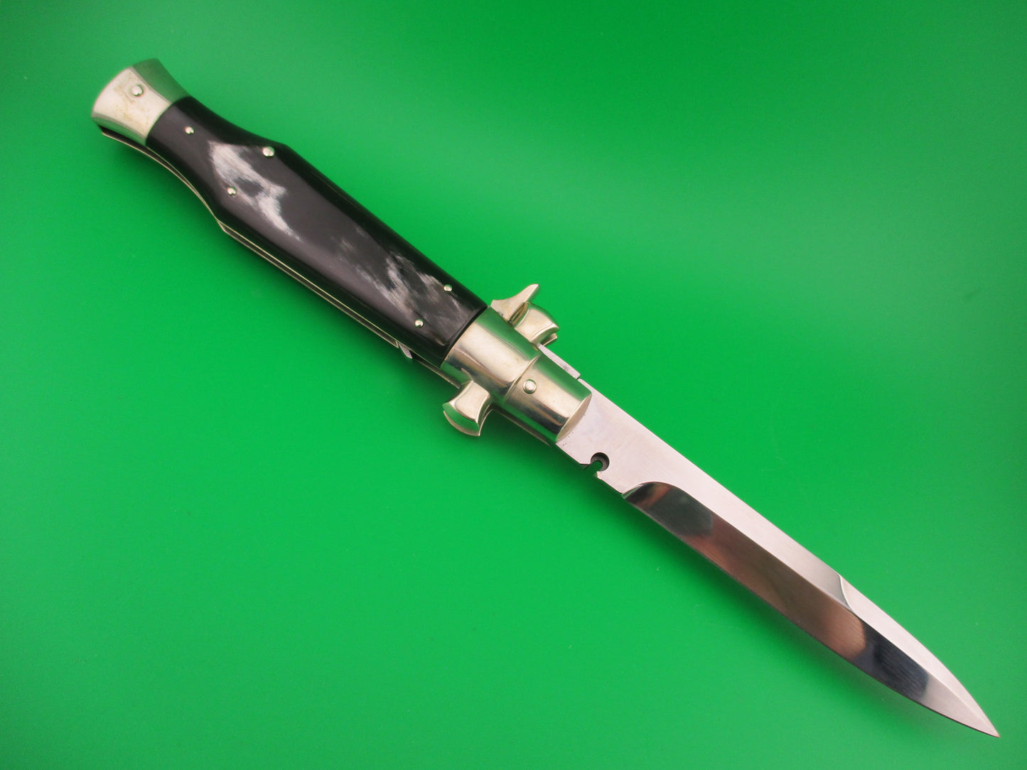 AGA CAMPOLIN ITALY 29cm Italian BLACK WIDOW Fulcrum Wasp Square button automatic knife