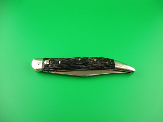 Queen Cutlery Co Titusville, PA Jet 25 Toothpick Black w/safety switchblade