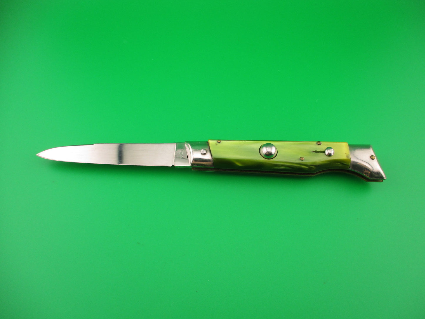 Jndiana EXTRA 20cm Italian Slant Bolster Vintage Green Acrylic automatic knife