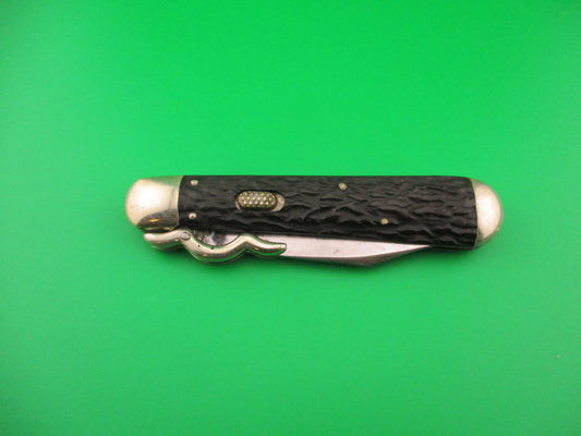 Flylock Vintage Hunter Lazy W folding guards automatic knife #11004