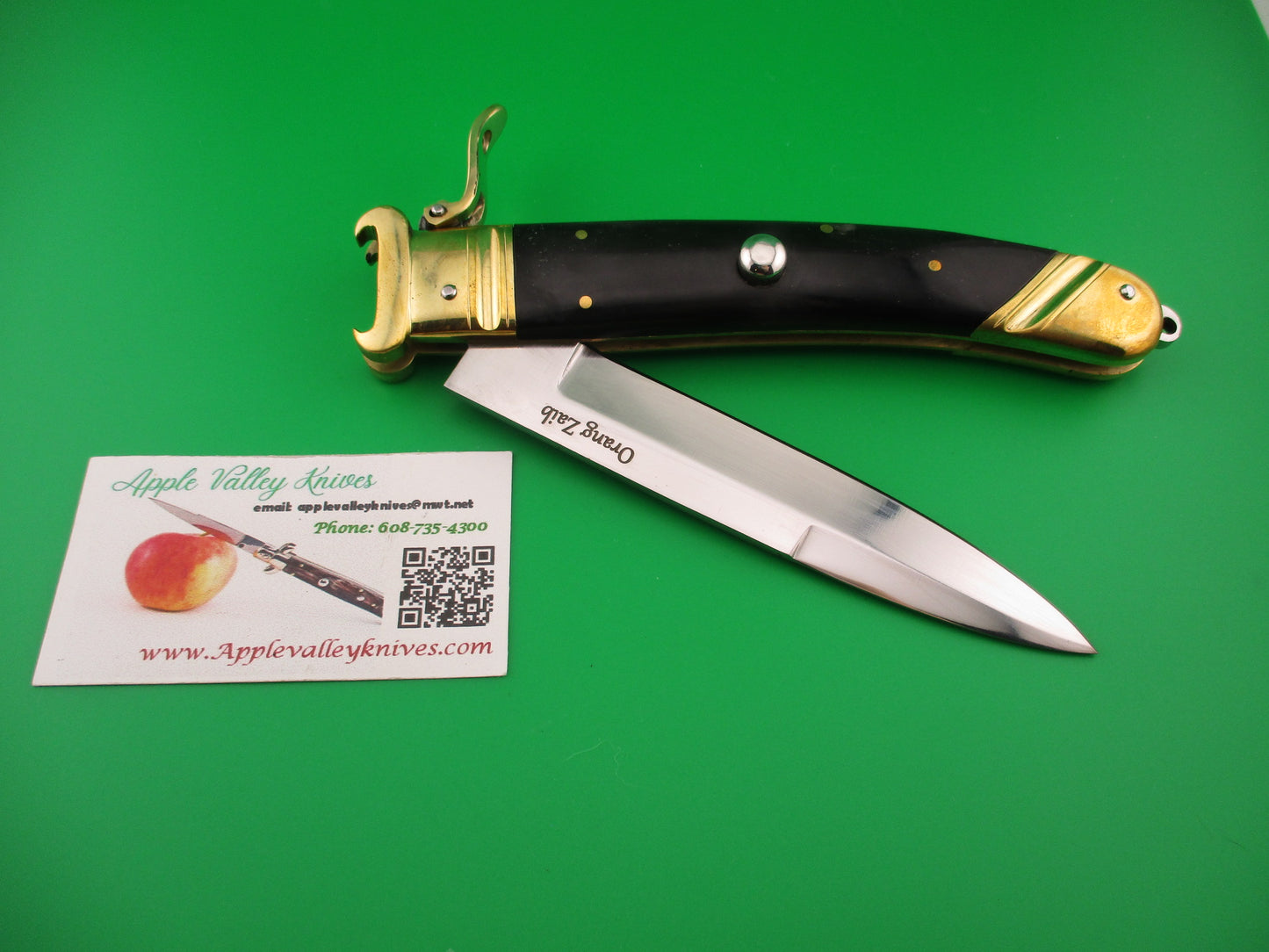 Scarperia Custom 30cm Hand Made Shell puller Fulcrum Brass & horn automatic knife