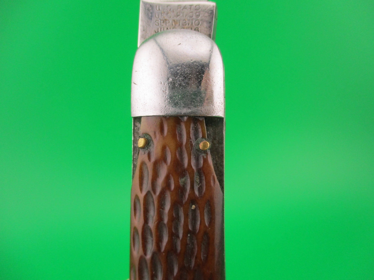 SHAPLEIGH HDW CO DE Scout jigged bone switchblade knife by Schrade
