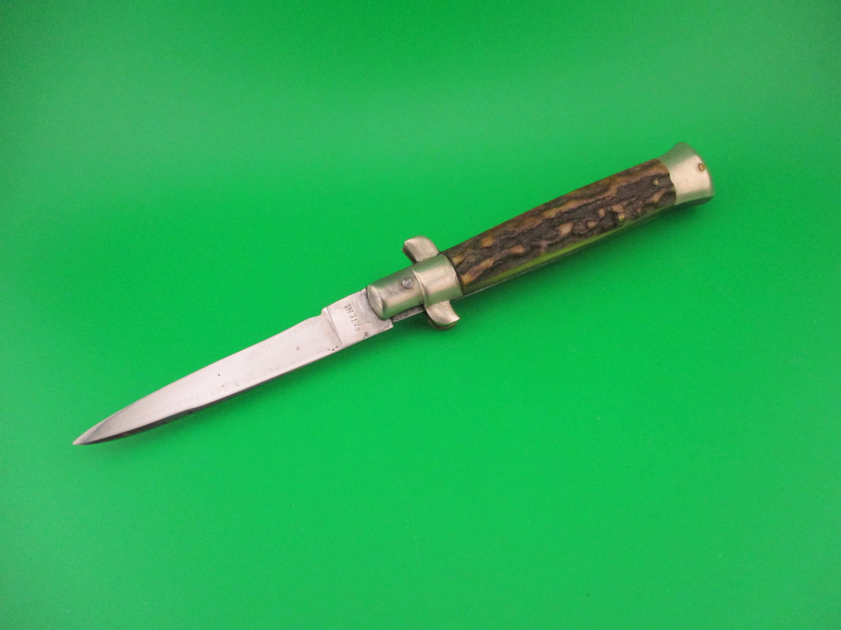 INOX PATENT 20cm Italian BO/BC Stag vintage 1960s automatic knife