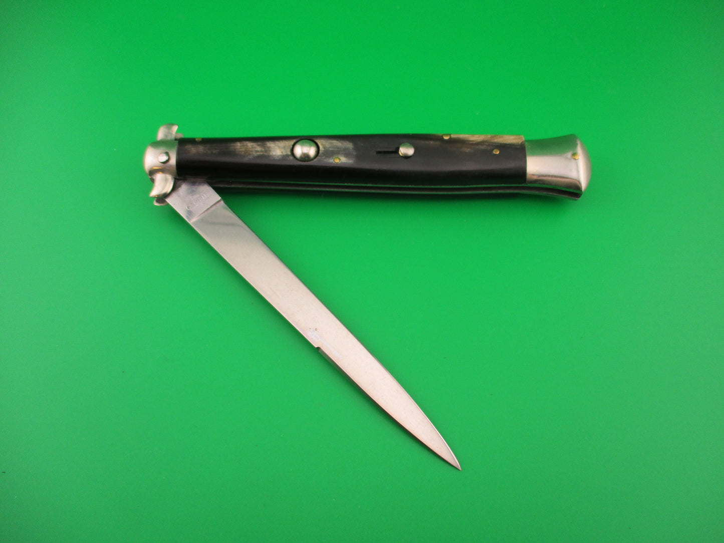 INOX 28cm Italian Totem Derby bolster BoBc horn stiletto automatic knife