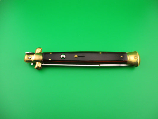 z B Rostfrei 33cm Italian Stiletto Siciliano Swivel bolster Wood & Brass automatic knife