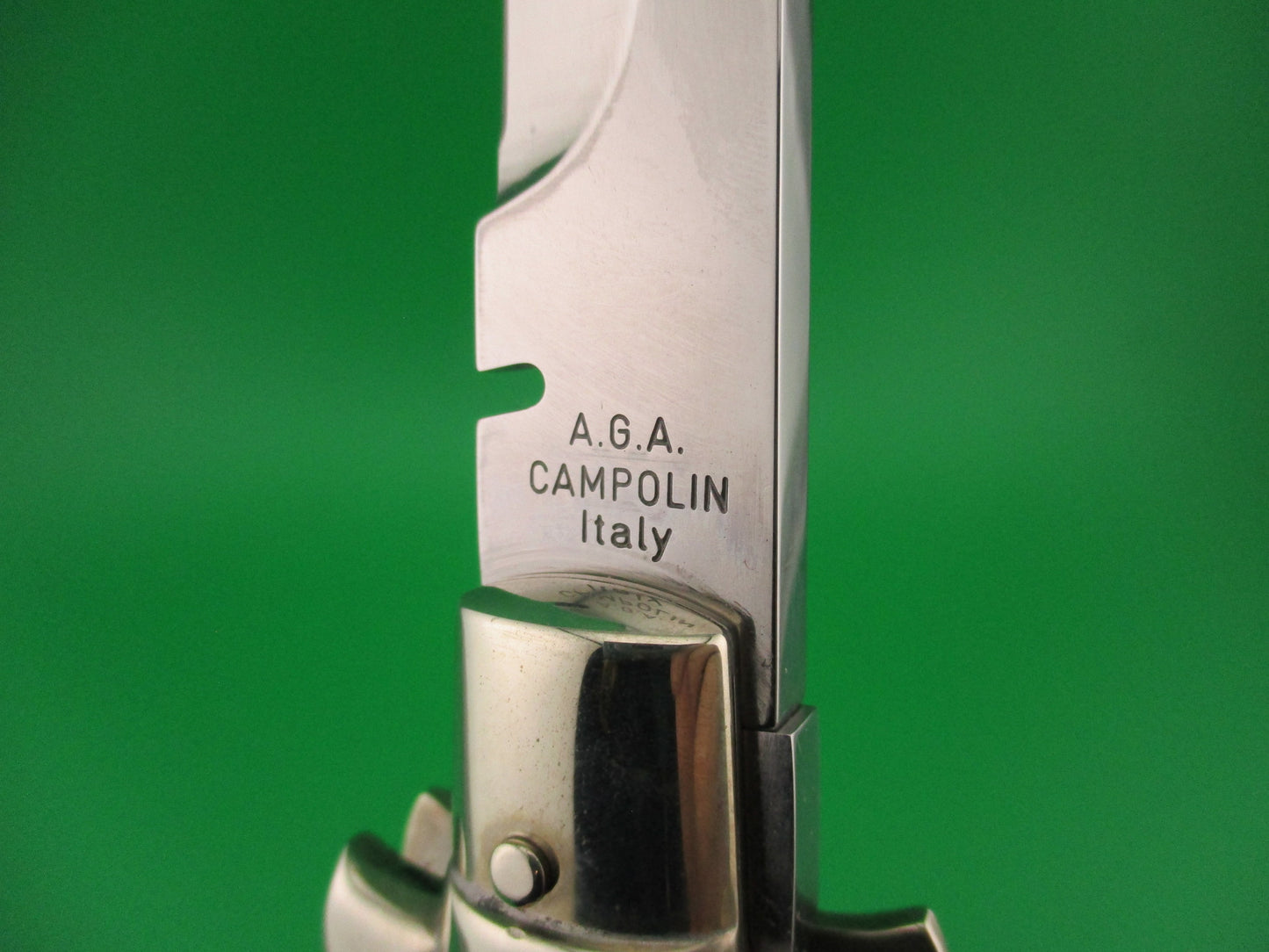 AGA CAMPOLIN ITALY 29cm Italian BLACK WIDOW Fulcrum Wasp Square button automatic knife
