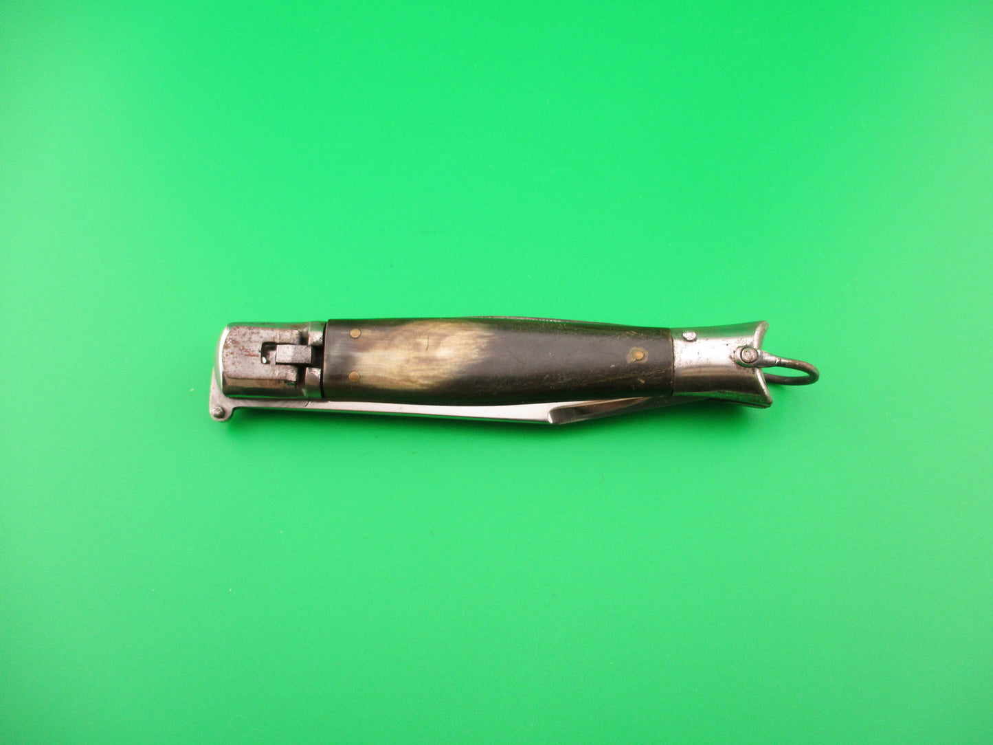 Inox 19cm Italian Fishtail Lever Stainless Horn Vintage automatic knife