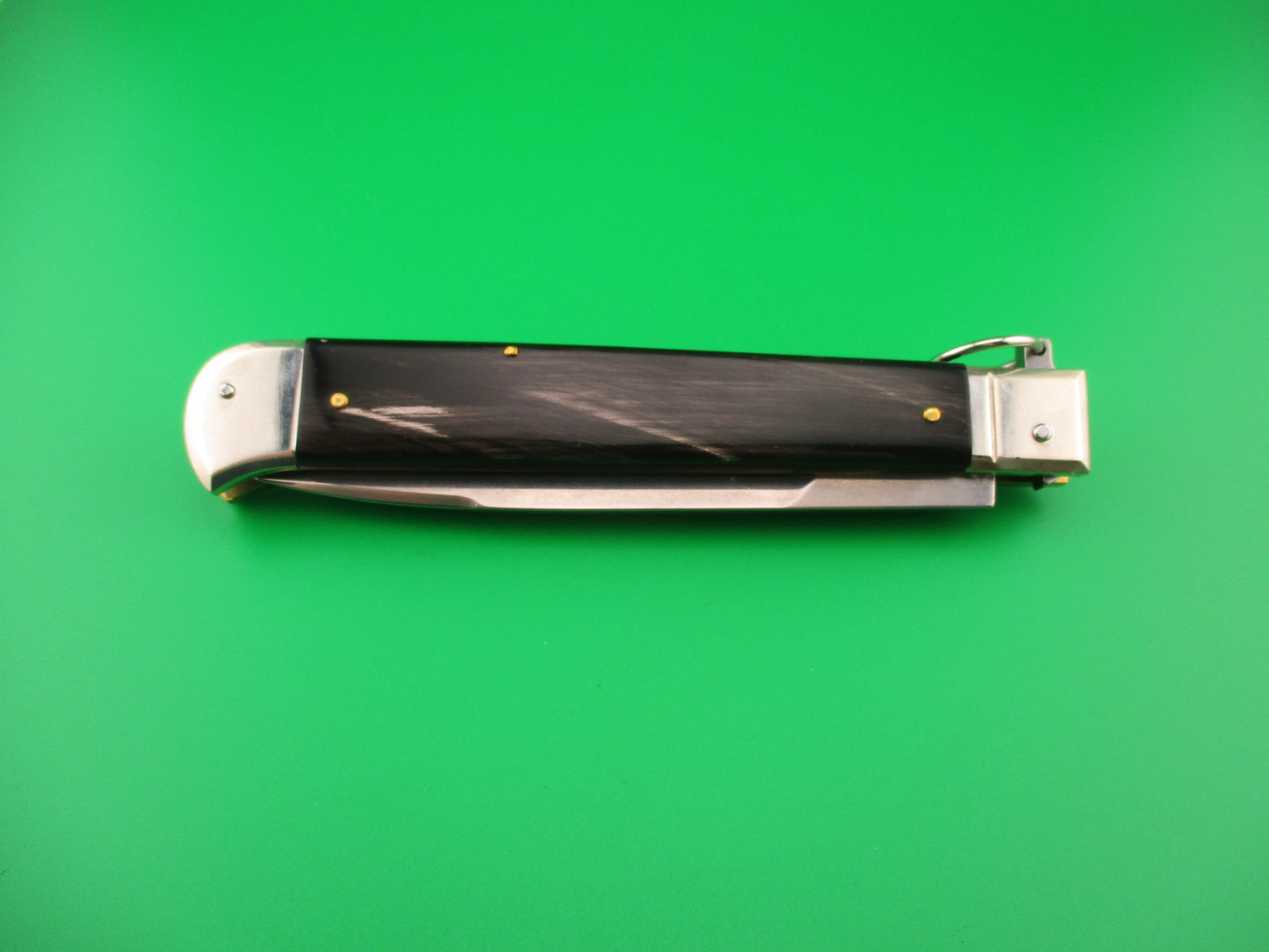 D.M. Dolphin 28cm Italian FALCON Ring pull Dark horn automatic knife