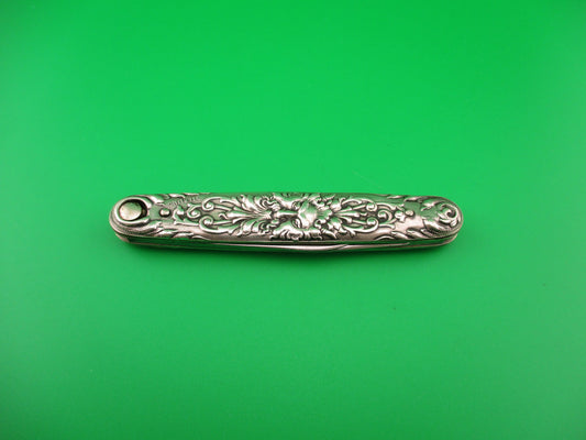 z Press Button Knife Co Medium Sterling Silver SATYR Antique automatic knife