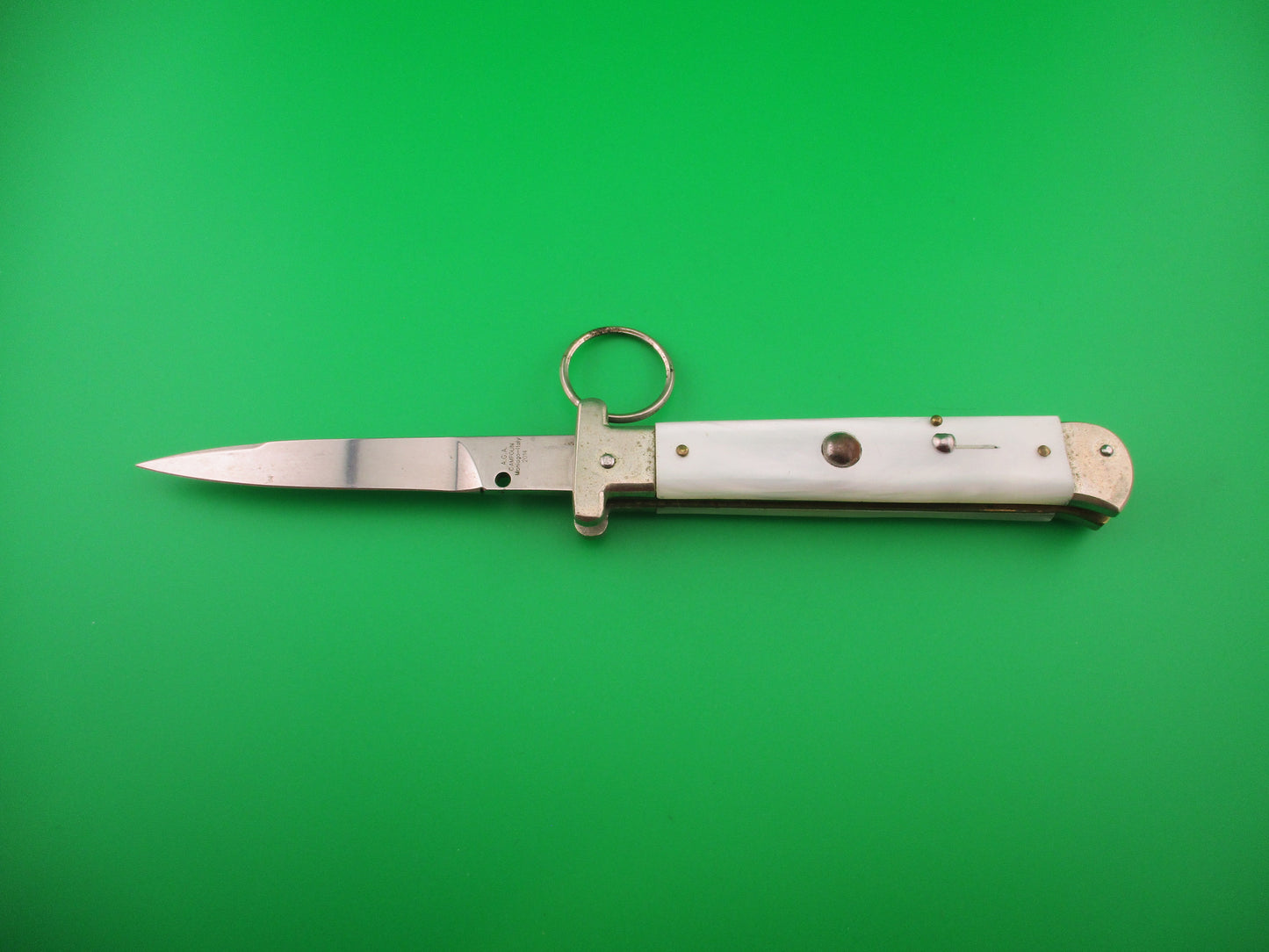 AGA CAMPOLIN 22cm Italian Pearlex Francese Ringpull automatic knife