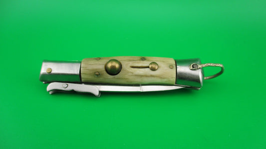 STAINLESS STEEL Rizzuto 16cm Japanese swing mustache guard automatic knife Stag