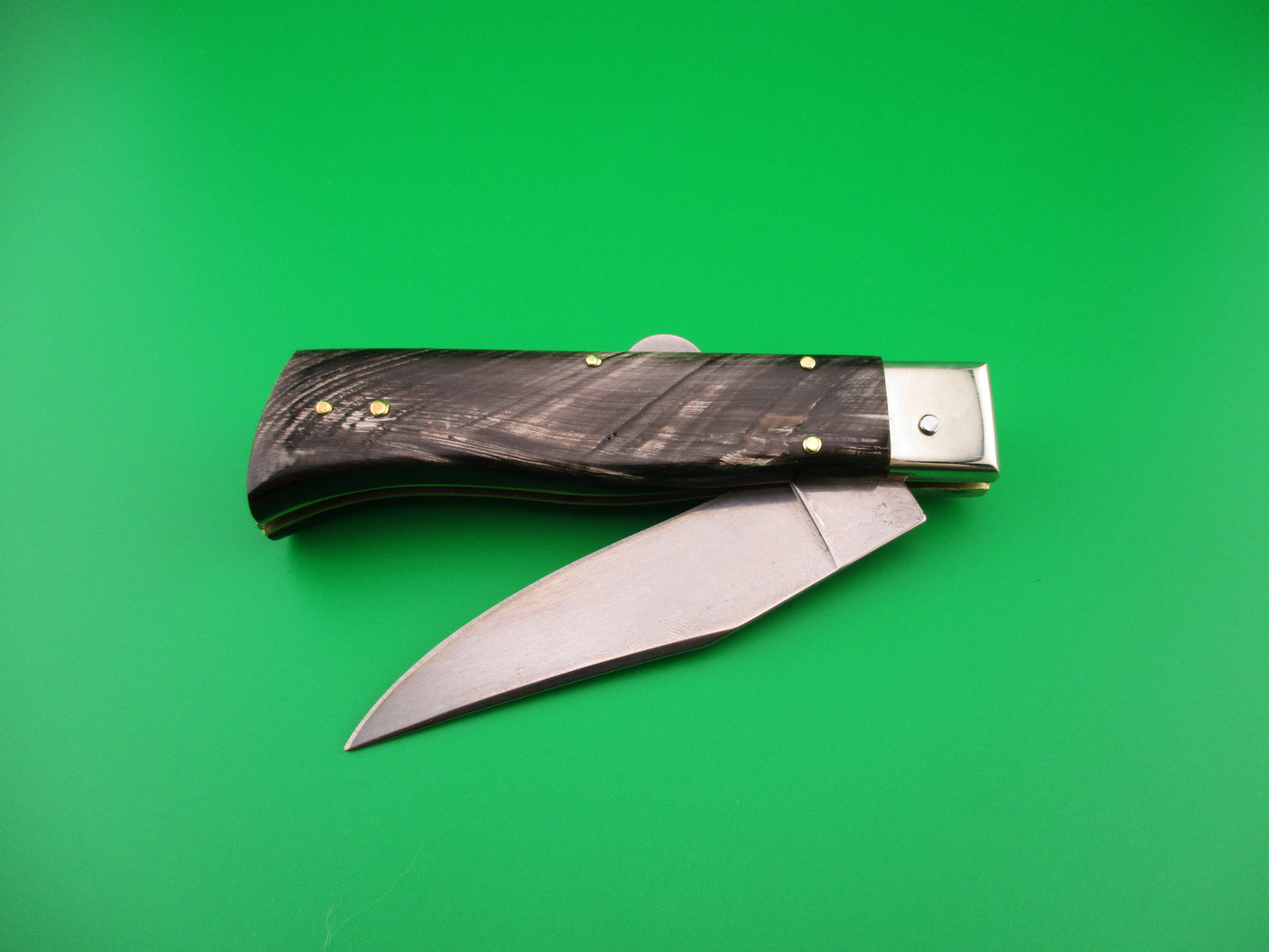 D.M. Dolphin 20cm Italian PROTOTYPE Humpback Horn Camper automatic knife
