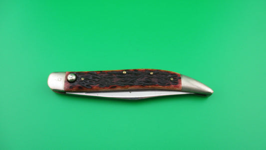 Queen Jet 25 Toothpick Jigged bone re-scaled vintage switchblade knife