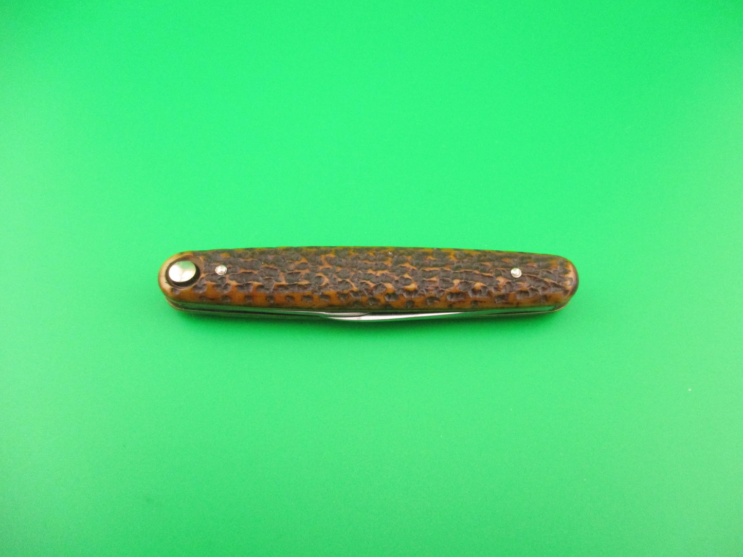 Press Button Knife Co Medium double bone switchblade knife model 100 w file blade