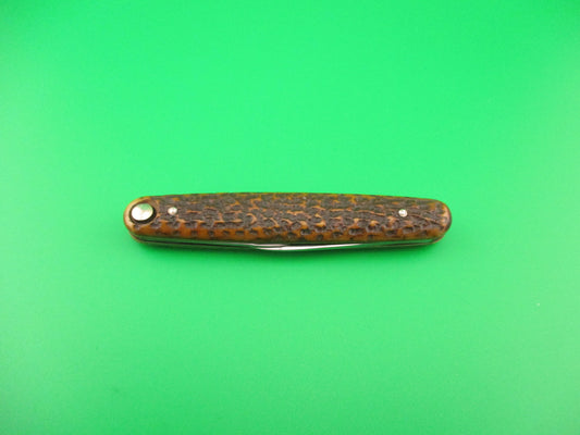 Press Button Knife Co Medium double bone switchblade knife model 100 w file blade