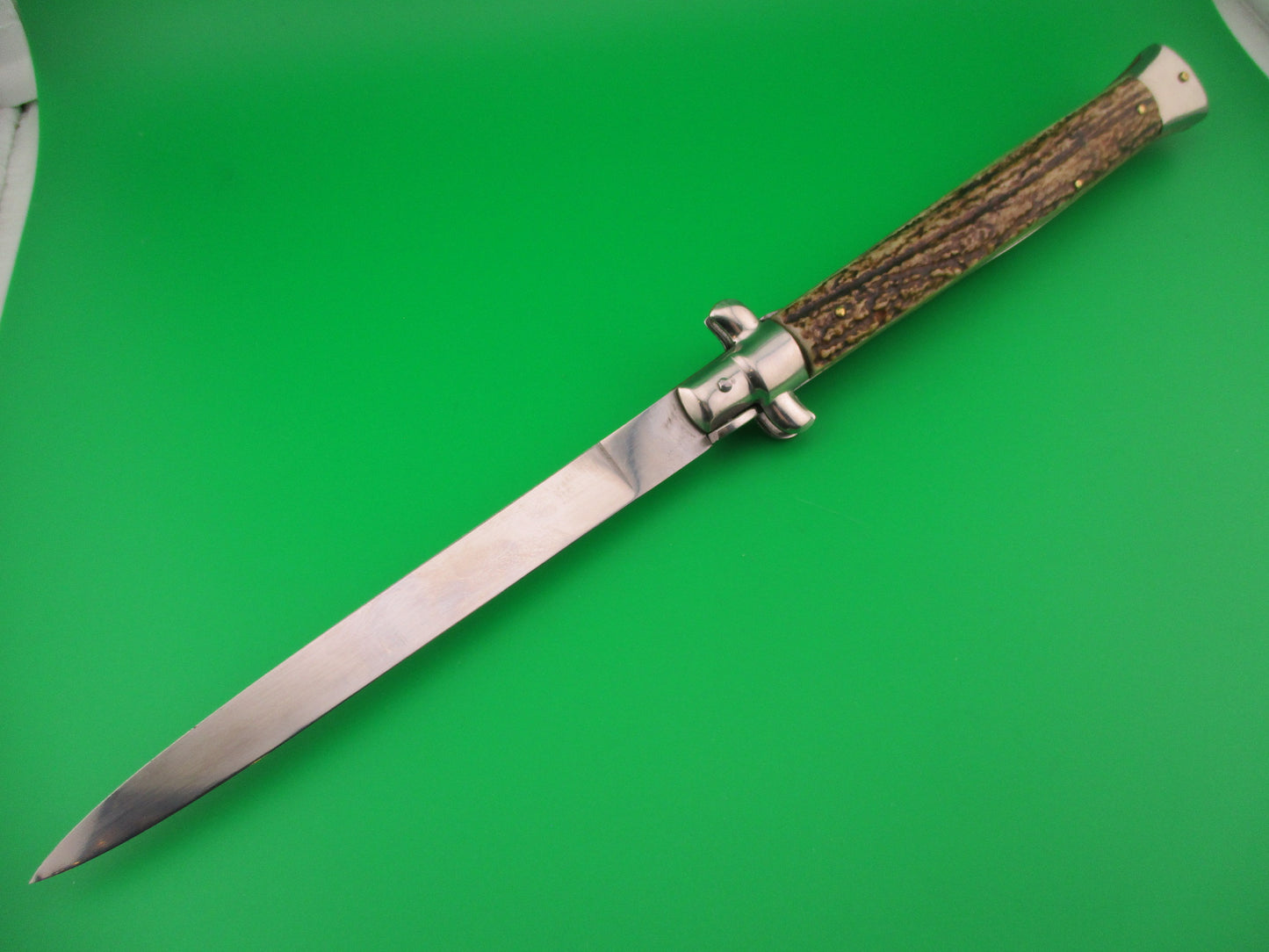 z B Rostfrie ARMADILLO 33cm Italian Stiletto Stag vintage automatic knife
