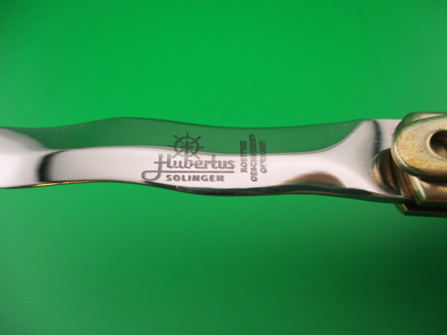 Hubertus 14cm German Lever Slimline KRIS blade Horn handled automatic knife