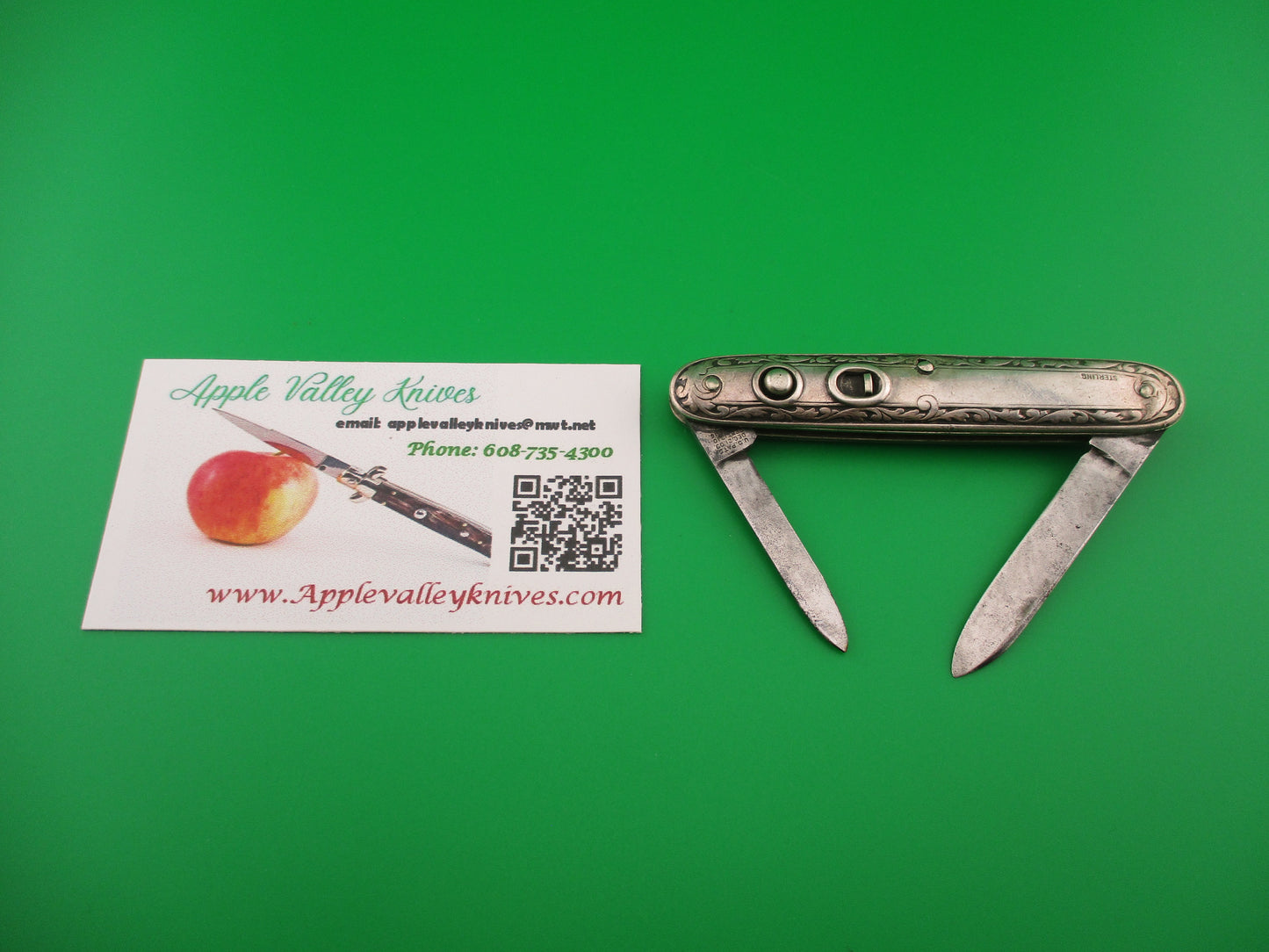Schrade Cut Co Medium double Sterling Silver Deluxe automatic knife SS740D