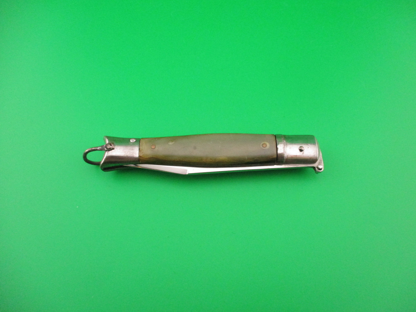 Inox 19cm Italian Fishtail Lever Stainless Horn Vintage automatic knife