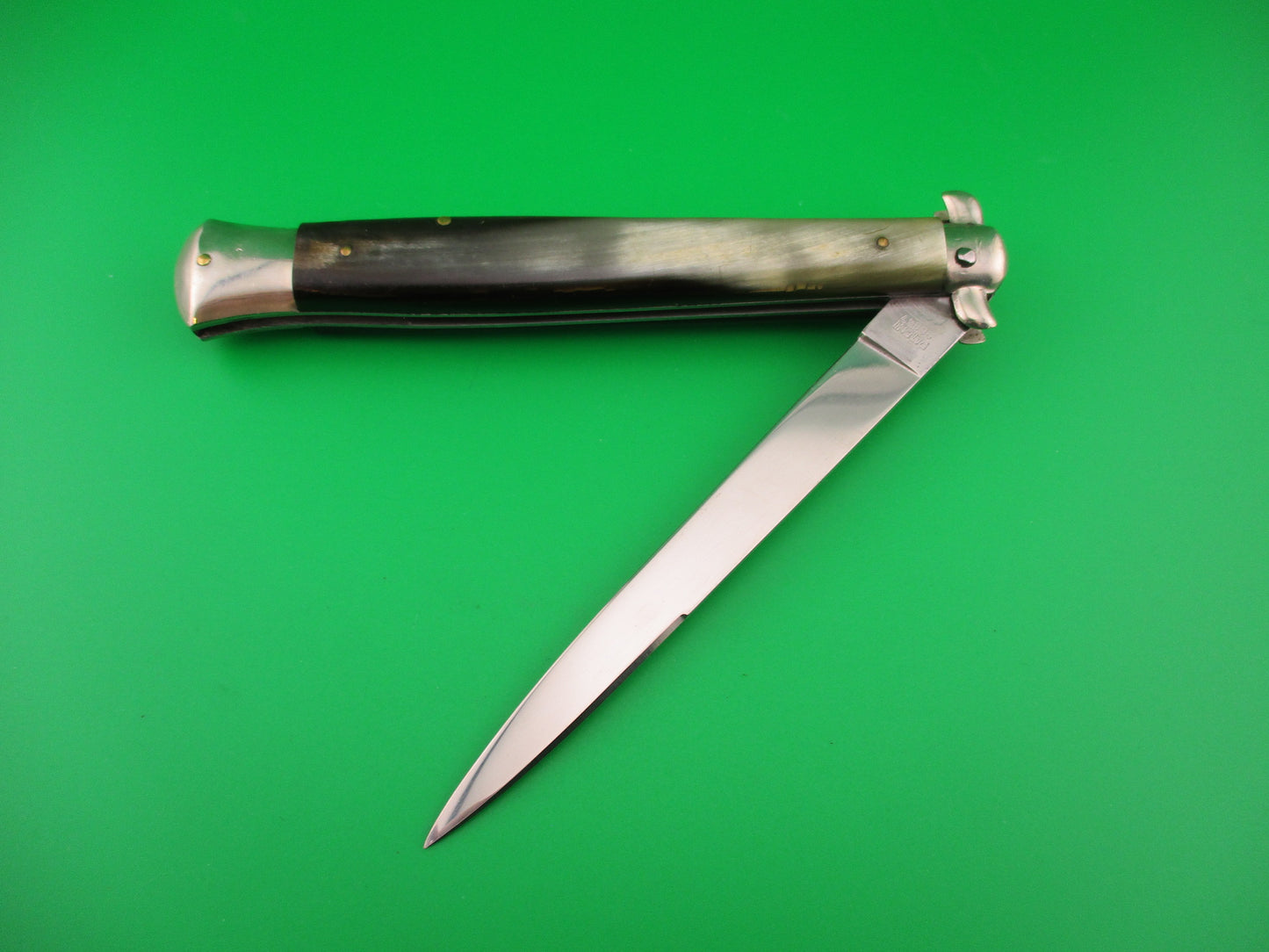 INOX 28cm Italian Totem Derby bolster BoBc horn stiletto automatic knife