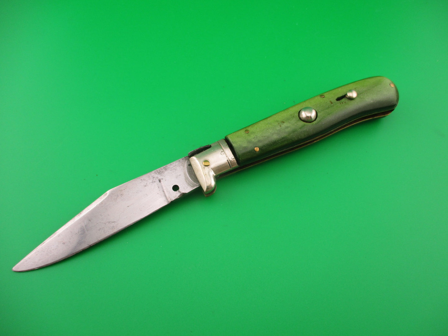 RARE 20cm Italian Picklock Green Raptor Bolster vintage automatic knife
