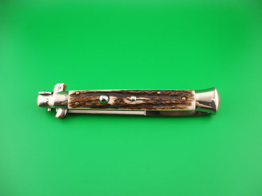 z AGA CAMPOLIN MANIAGO ITALY 2017 28cm Italian Picklock stag automatic knife
