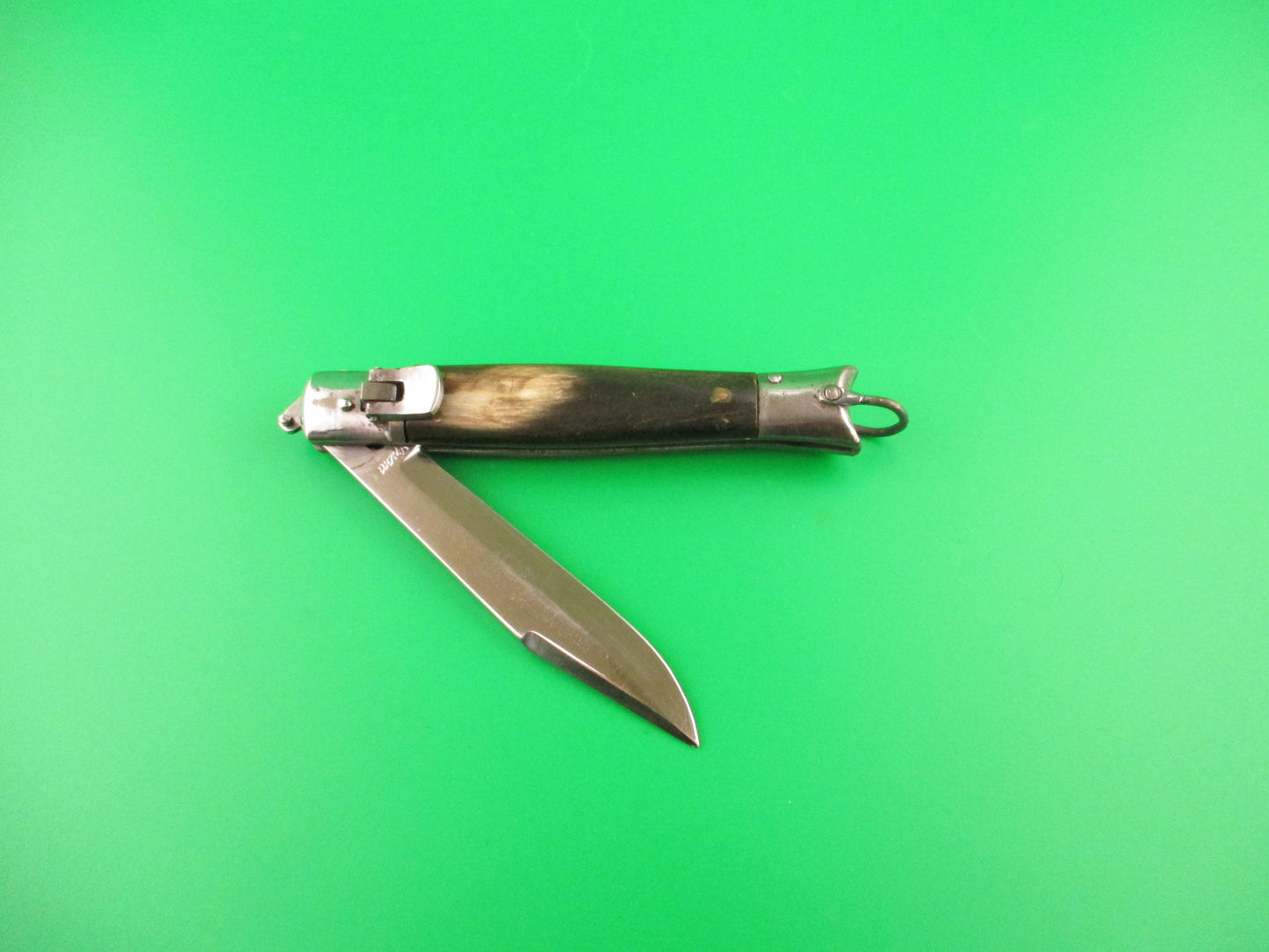 Inox 19cm Italian Fishtail Lever Stainless Horn Vintage automatic knife