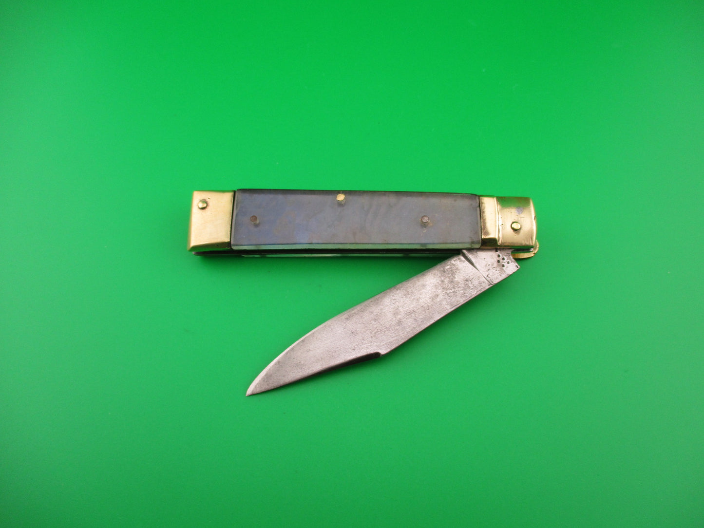 Master 19cm Japanese Lever Blue Brass vintage automatic knife