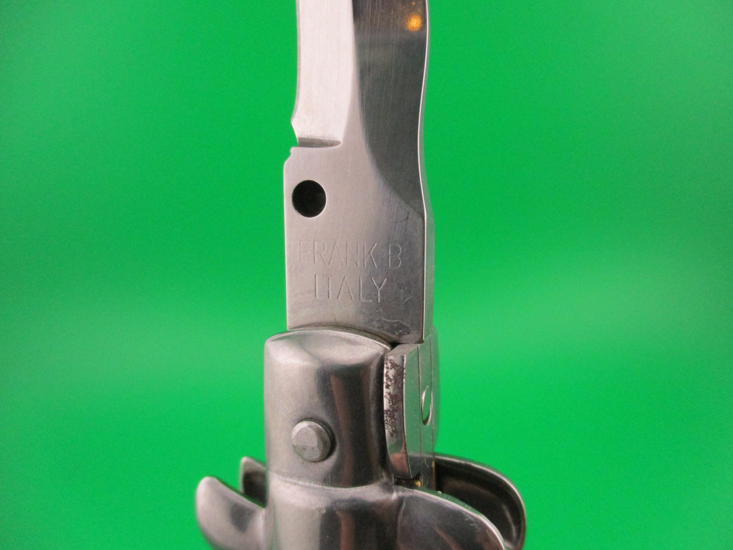 FRANK B 23cm Italian Kris Stiletto Black swivel bolster automatic knife