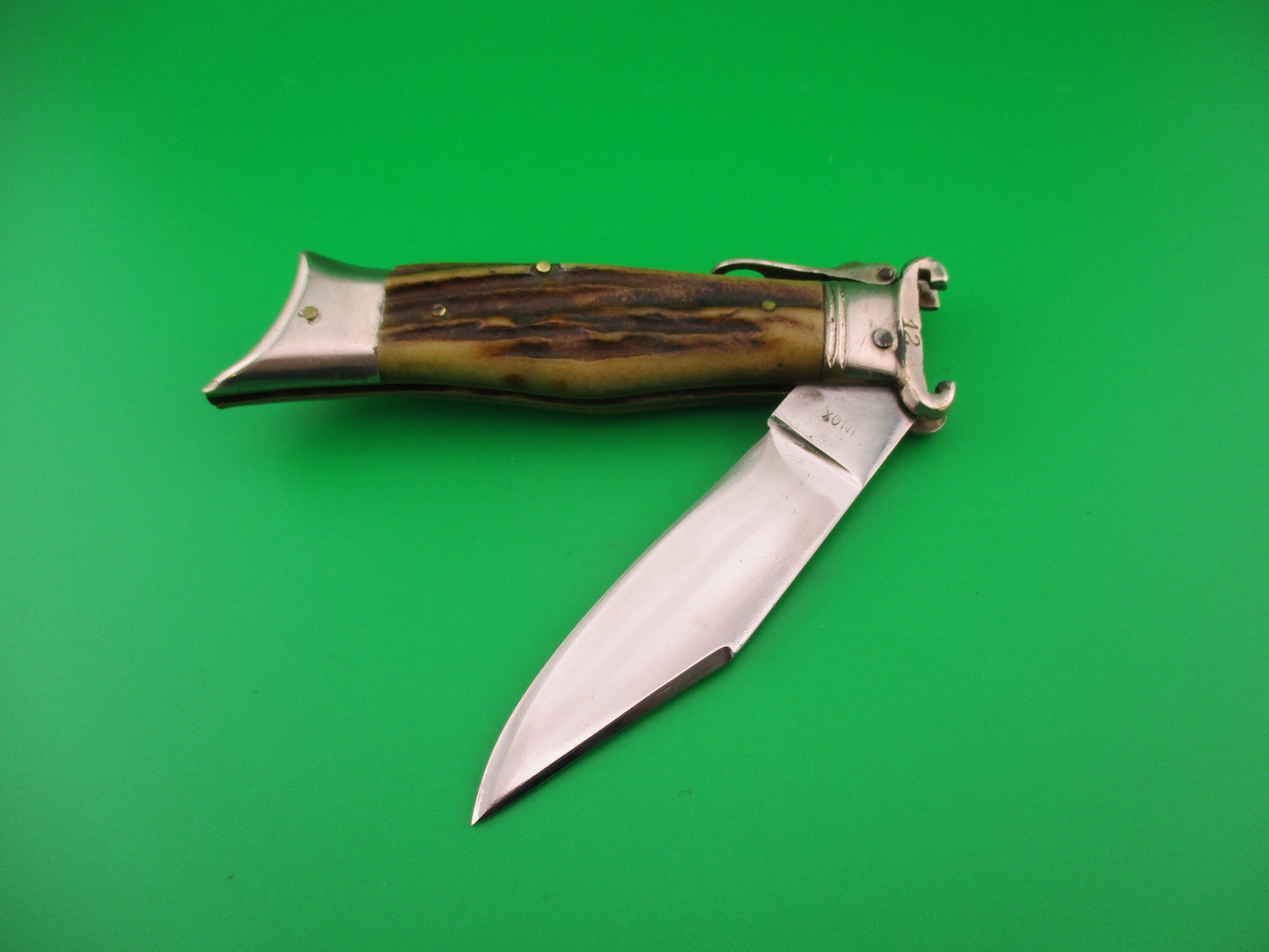 Jndiana INOX 22cm Italian Deer foot Fulcrum release Shell puller switchblade
