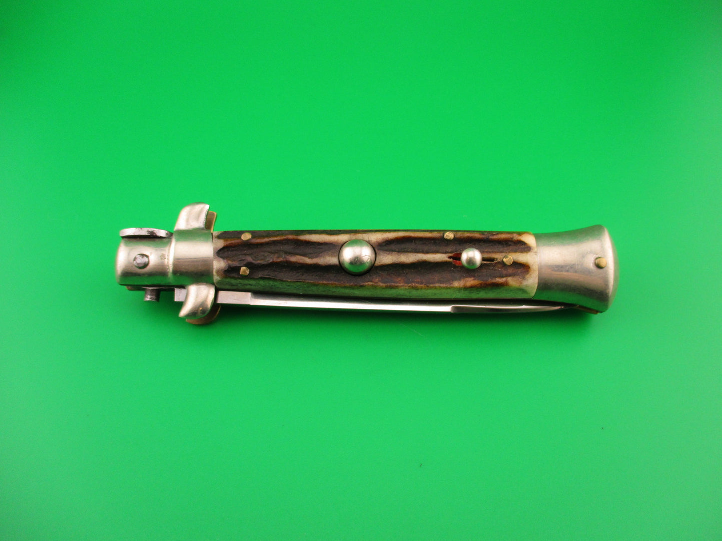 C. Jul Herbertz 21cm Italian Transitional Stiletto Stag Vintage 1960s automatic knife