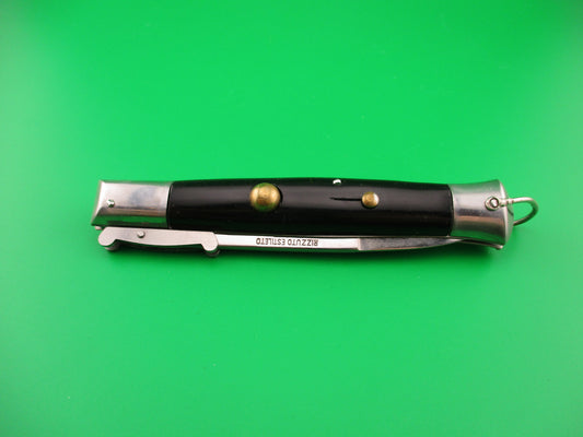 Rizzuto Estileto Milano 9 inch Japanese Black swing guard switchblade Single pin