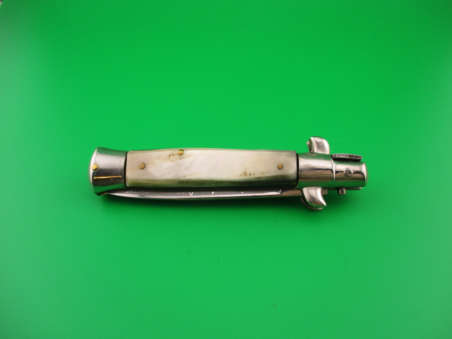 INOX (slant) 18cm Italian Stiletto Vendetta Corsa Brazilian horn automatic knife