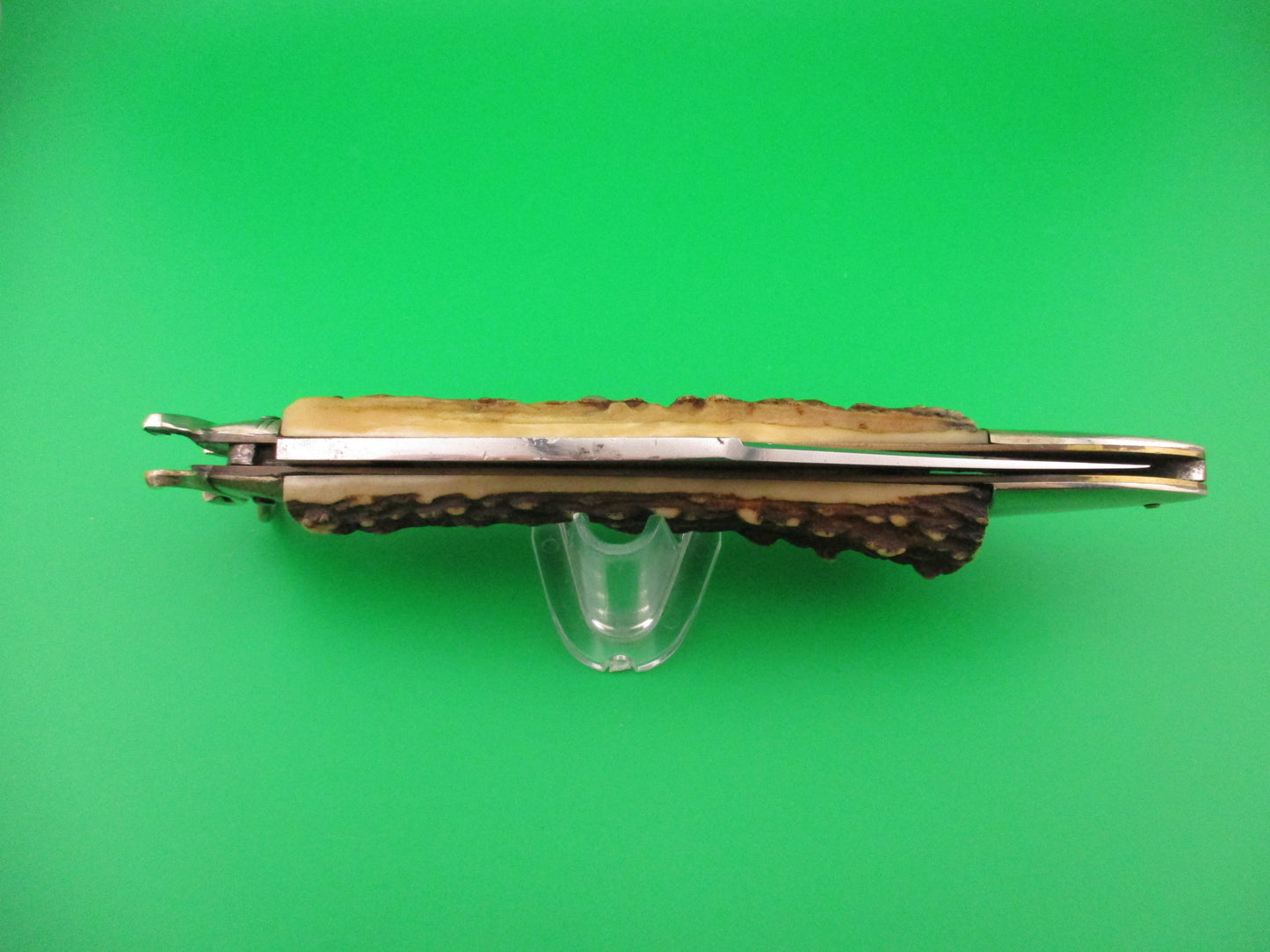 INOX 31cm Italian Stag Deerfoot Ringpull Shell puller Vintage automatic knife