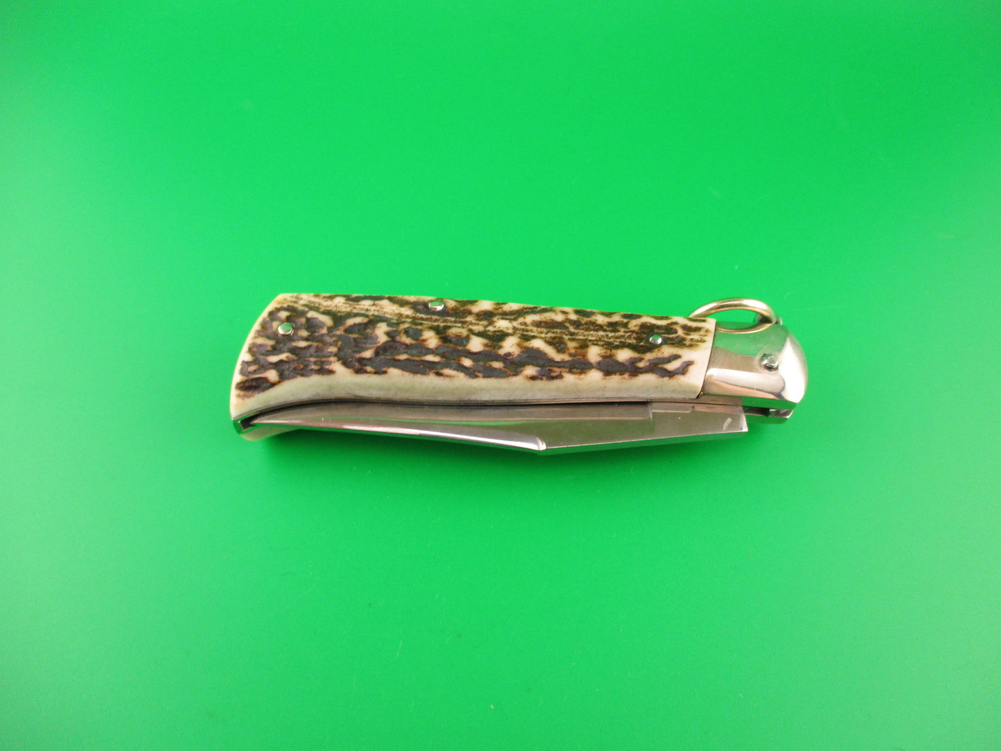 Campolin Oval Flush Button 20cm Italian Stag Ring pull automatic knife