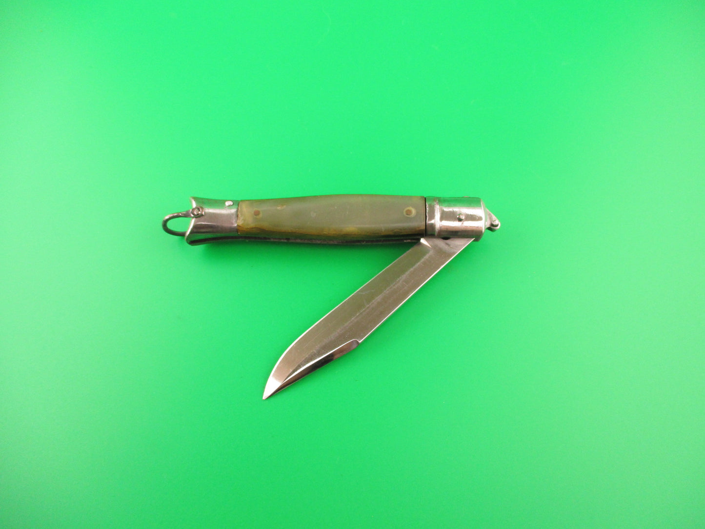 Inox 19cm Italian Fishtail Lever Stainless Horn Vintage automatic knife