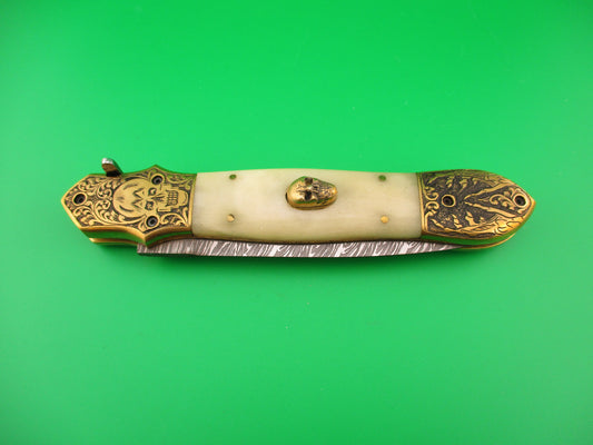 Grim Reaper Skull Button 29cm Custom Automatic Knife by Orang Zaib