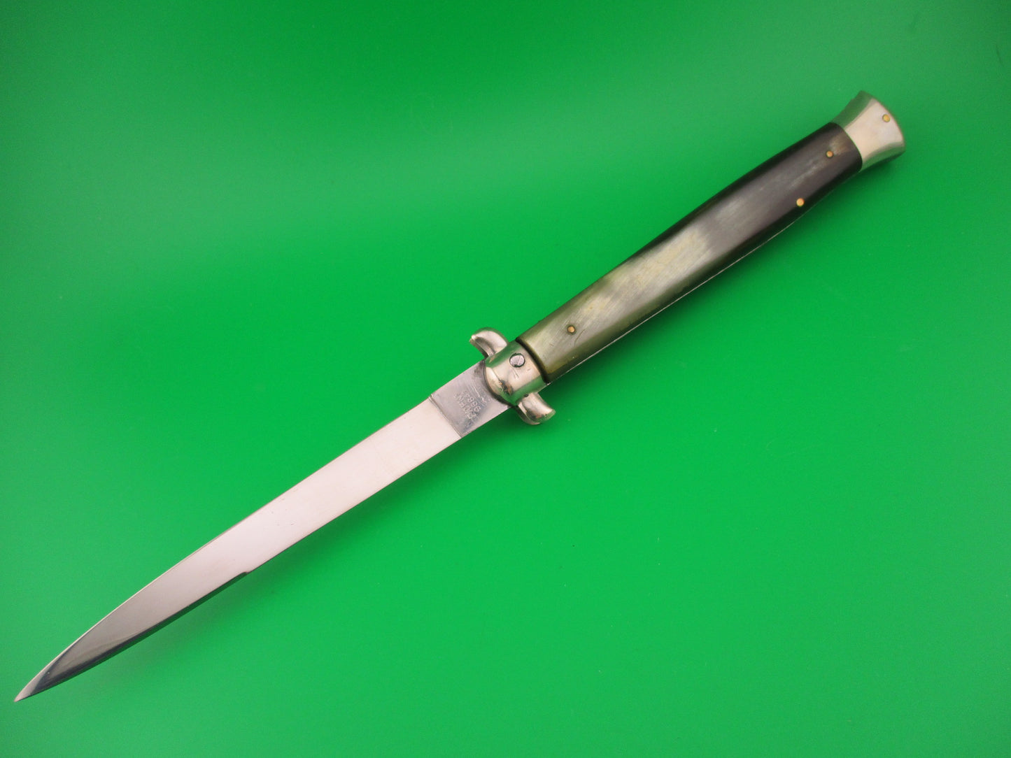 INOX 28cm Italian Totem Derby bolster BoBc horn stiletto automatic knife