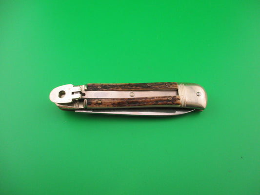 ROSTFREI KISSING CRANE 10cm German Lever Stag Vintage automatic knife