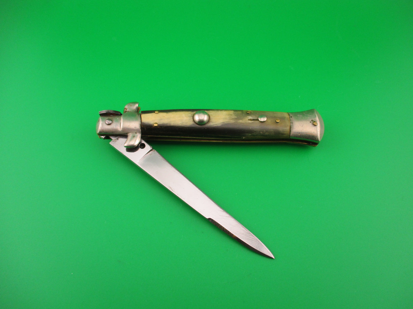 INOX 23cm Italian Transitional 1970s Vintage swivel bolster automatic knife