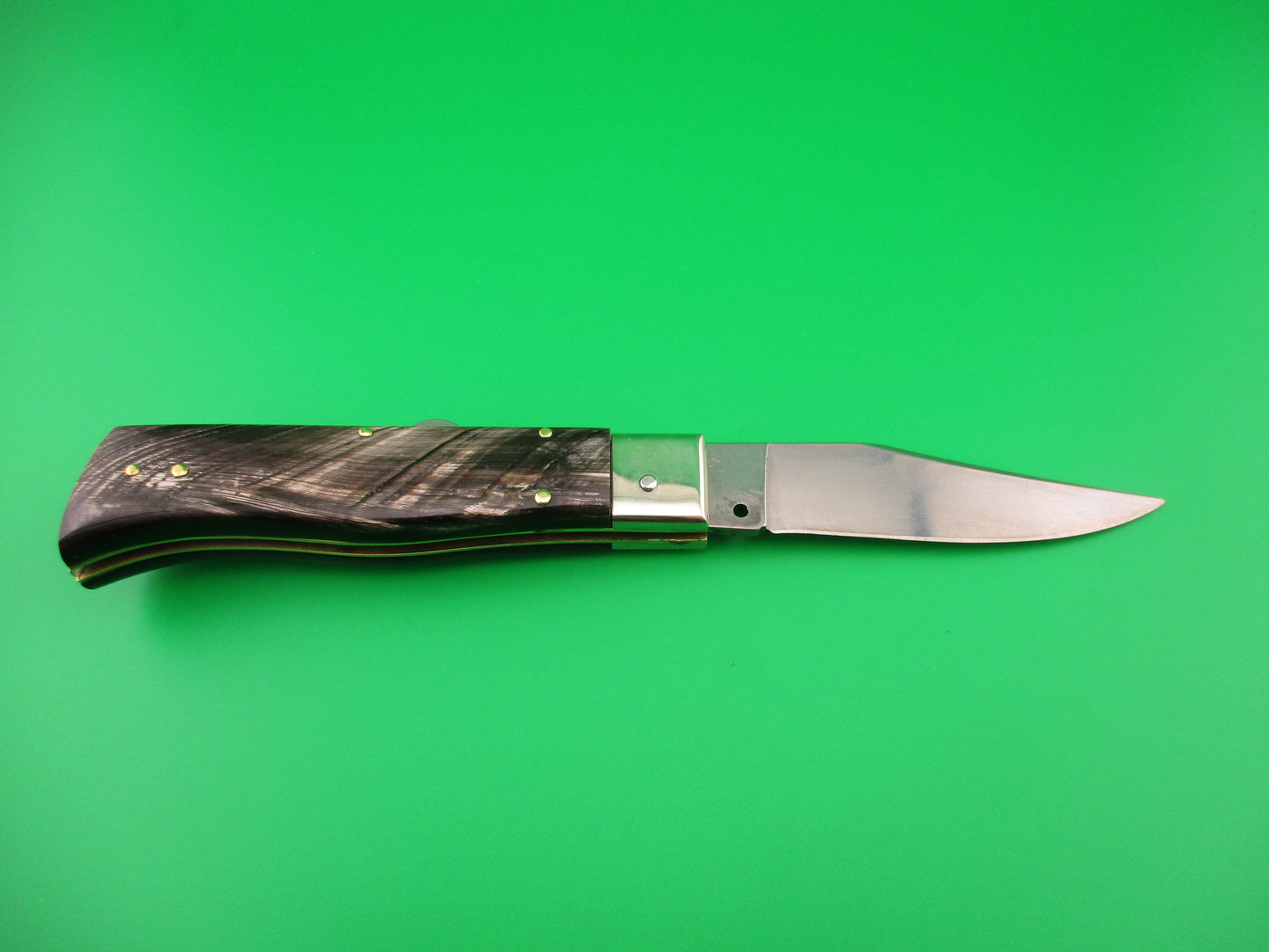 D.M. Dolphin 20cm Italian PROTOTYPE Humpback Horn Camper automatic knife
