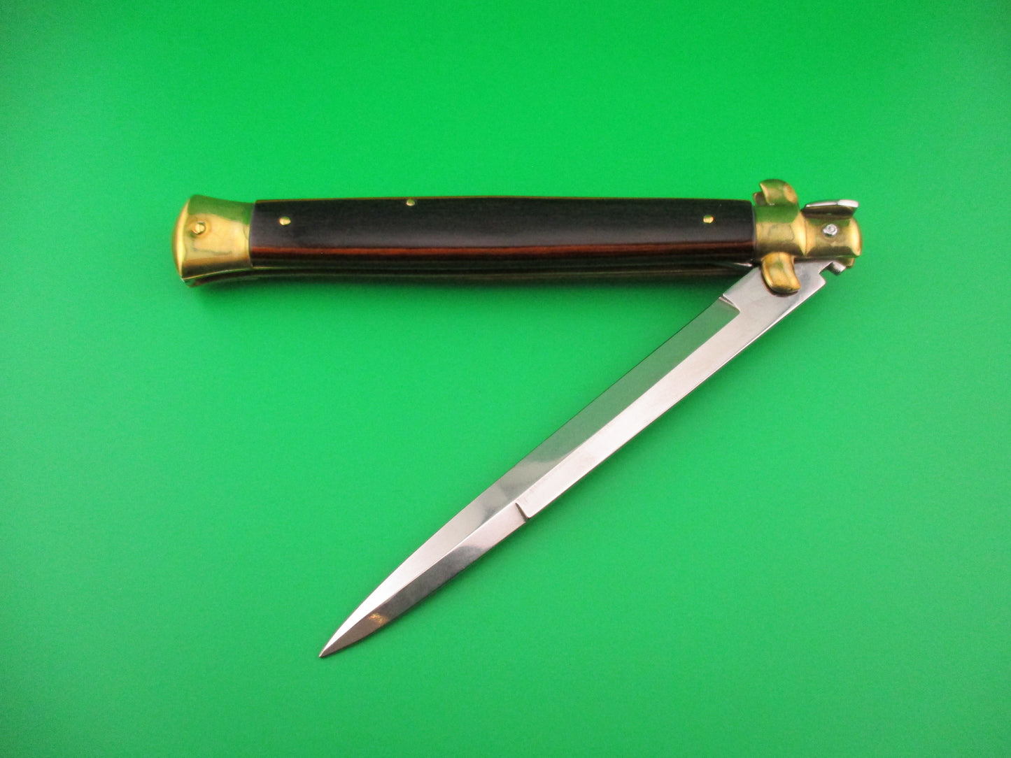 z B Rostfrei 33cm Italian Stiletto Siciliano Swivel bolster Wood & Brass automatic knife